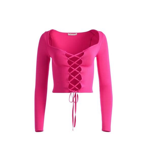 ALICE + OLIVIA HILARIA LACE FRONT TOP SIZE XS - Picture 4 of 7